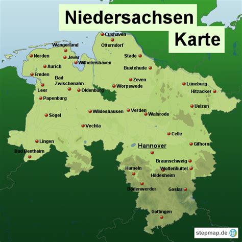 Landkarte Niedersachsen Kostenlos | goudenelftal