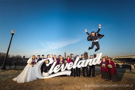 Winter Wedding Cleveland Sign Photographer | Making the Moment Photography