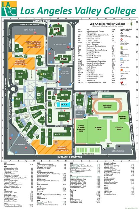 Los Angeles Valley College Campus Map - LAVC - Ontheworldmap.com