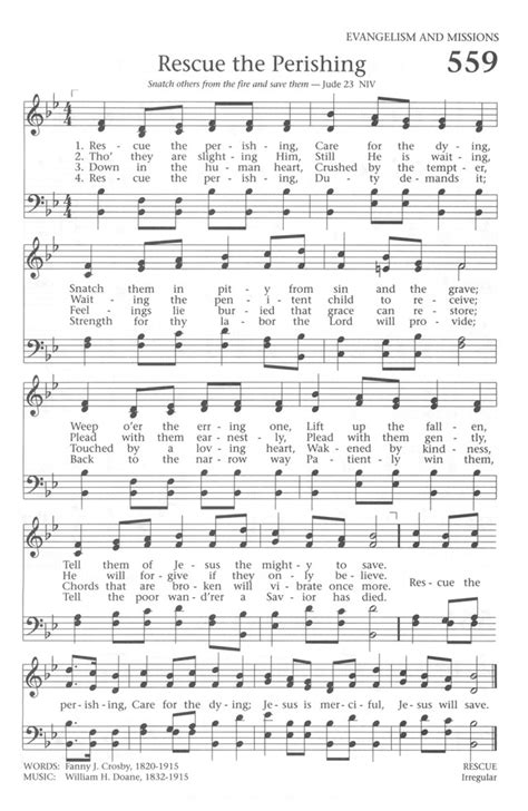 Baptist Hymnal 1991 559. Rescue the perishing | Hymnary.org