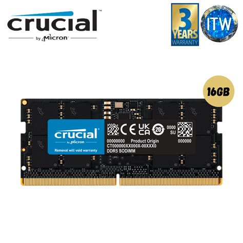 Crucial RAM 16GB DDR5 4800MHz SODIMM CL40 Laptop Memory CT16G48C40S5 | Lazada PH