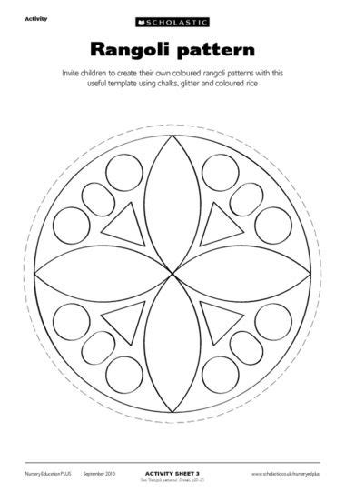 Rangoli pattern – FREE Early Years teaching resource - Scholastic | Mandala, Lavoretti scuola ...