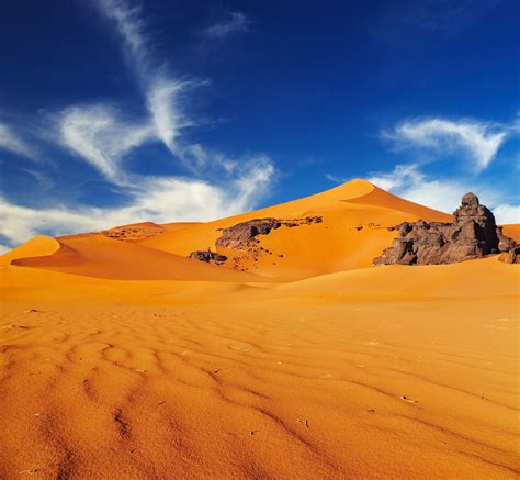 Sahara Desert, Algeria - Sand dunes and rocks, Sahara Desert, Algeria | Sahara desert, Sahara ...