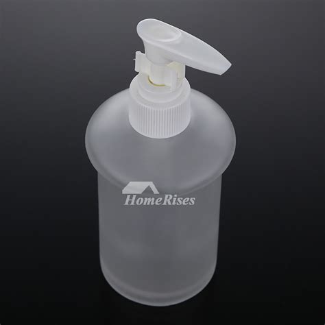 Brushed Nickel Modern Wall Mount Glass Liquid Soap Dispenser