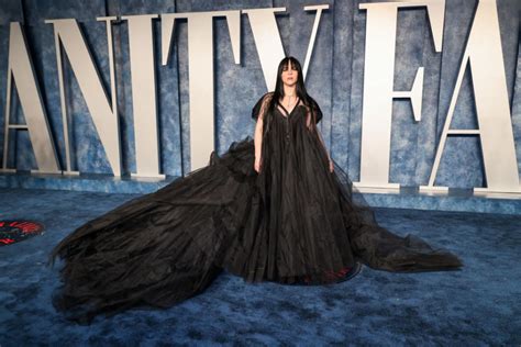 Billie Eilish Embraces Gothic Glamour in Dramatic Rick Owens Dress at Vanity Fair Oscar Party ...