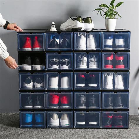 Stackable Dustproof Shoes Storage Box Organizer - Nordic Garner | Shoe organizer, Shoe storage ...