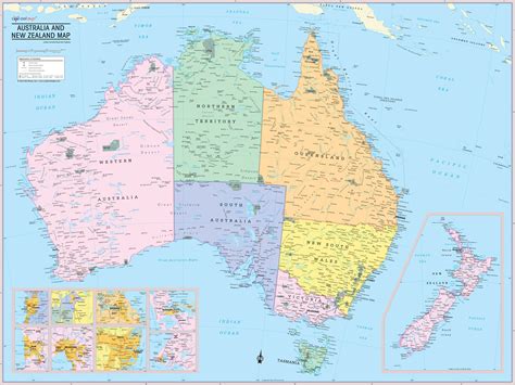 Australia and New Zealand Map Wall Poster 2022 - Etsy