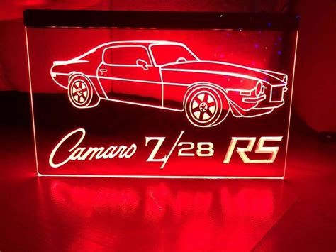 Chevrolet Camaro Z28 RS Led Neon Sign Hang Signs, Wall Home Decor, Garage,Craft | Neon signs ...