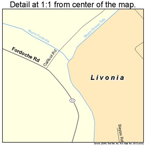 Livonia Louisiana Street Map 2244690