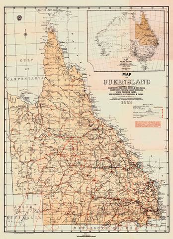 buy Queensland Pastoral Stations & stock routes map - Mapword