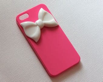 iPhone 4 or 5 Blue Floral Peach Bow Case by CoverRoyale on Etsy