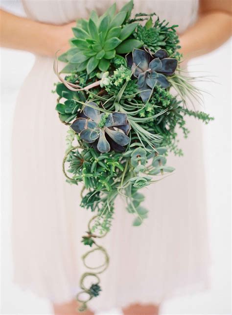 32 Chic Cascading Wedding Bouquets | Succulent bouquet wedding, Woodland wedding bouquet ...