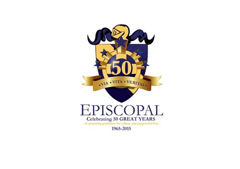 School Logo Design for EPISCOPAL Celebrating 50 great years of preparing graduates for college ...