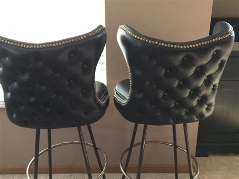 Vintage Leather Tufted-Back Bar Stools For Sale | Antiques.com ...