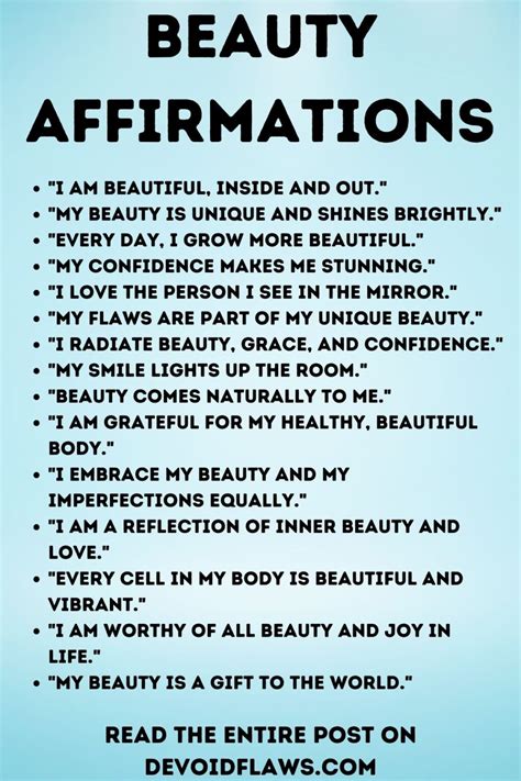 130 Powerful Beauty Affirmations To Feel Beautiful Inside Out