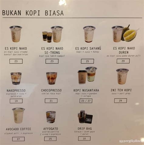 Selalu diperbarui! Menu Kopi Nako, Bogor Tengah, Bogor