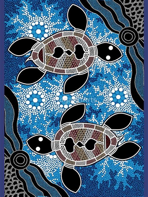 "Authentic Aboriginal Art - Sea Turtles" Essential T-Shirt for Sale by HogarthArts | Aboriginal ...