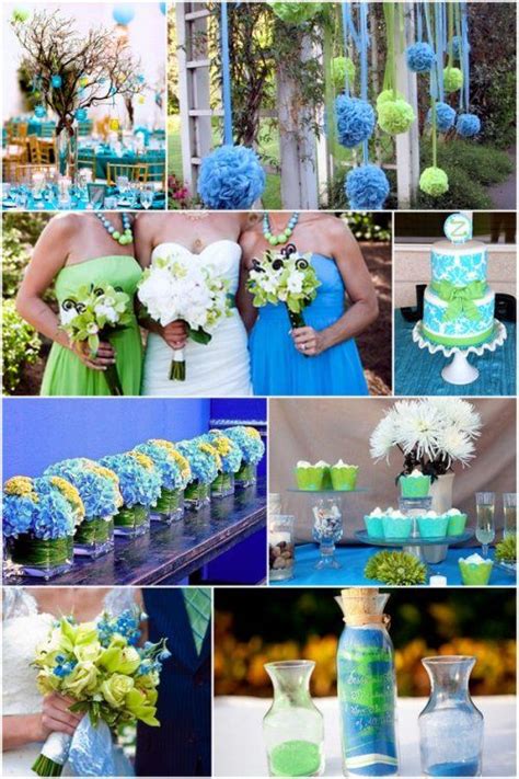 blue green wedding colors - Tran Gable
