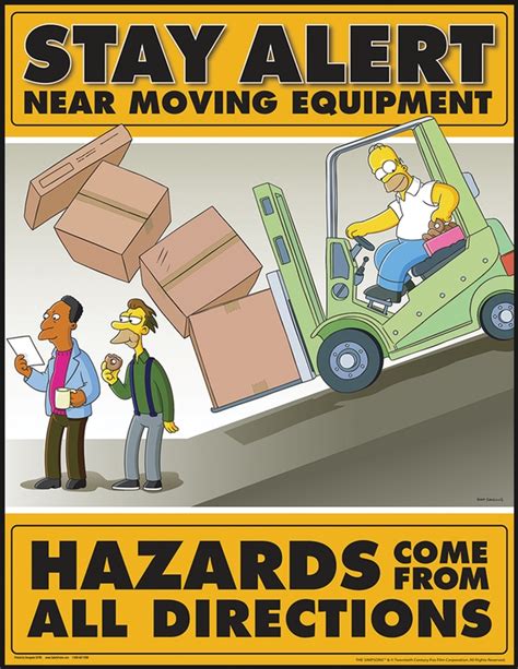 Stay Alert Near Moving Equipment The Simpsons™ Safety Posters PST549