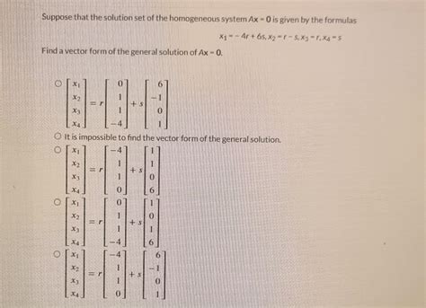 Solved Suppose that the solution set of the homogeneous | Chegg.com