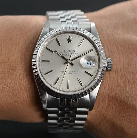 Vintage Rolex Datejust 36MM Stainless Steel Watch Circa 1990 Sapphire ...