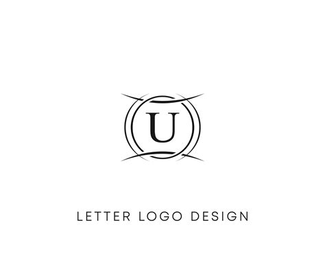 Abstract letter U logo design, minimalist style letter logo, text U ...