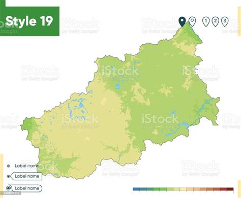 Tver Region Russia High Detailed Physical Map Vector Map Dem Map Stock ...