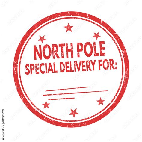 North Pole special delivery sign or stamp Stock Vector | Adobe Stock