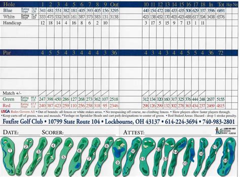 Scorecard – Foxfire Golf Club