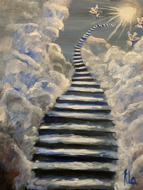 Stairway to Heaven Painting by Burnett Tila | Saatchi Art