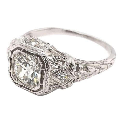 Art Deco Diamond Filigree Ring at 1stDibs