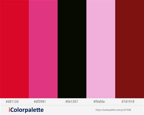 Crimson – Cerise – Black – Azalea – Falu Red Color scheme | iColorpalette | Color palette pink ...