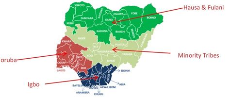 Map of Nigeria Showing the Broad Distribution of Major Ethnic Groups6....