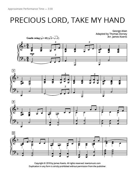 Precious Lord, Take My Hand – Koerts Music