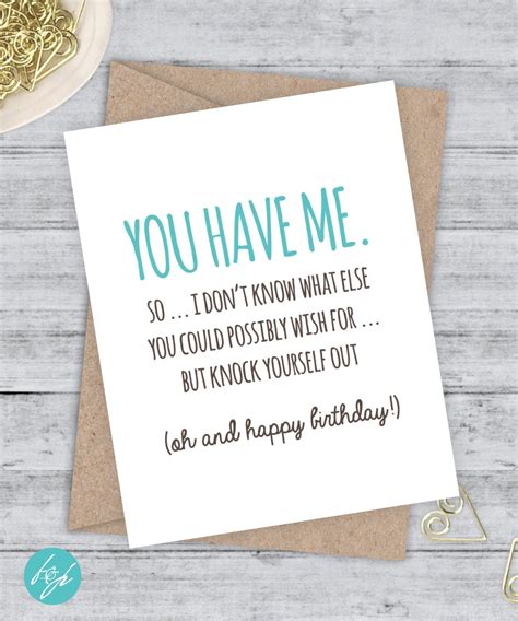 Birthday Card Boyfriend Card Funny Birthday Card by FlairandPaper