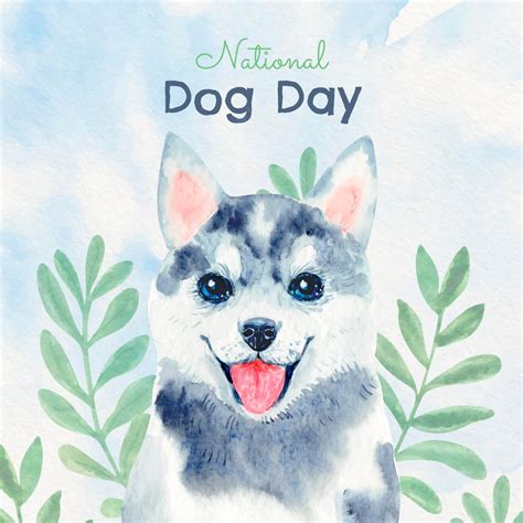 Free Vector | Hand painted watercolor national dog day illustration