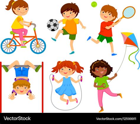 Active kids Royalty Free Vector Image - VectorStock