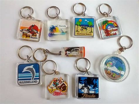 Vintage Florida Keychains Souvenir State Novelty Lucite Busch - Etsy