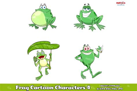 Frog Cartoon Mascot Characters 4