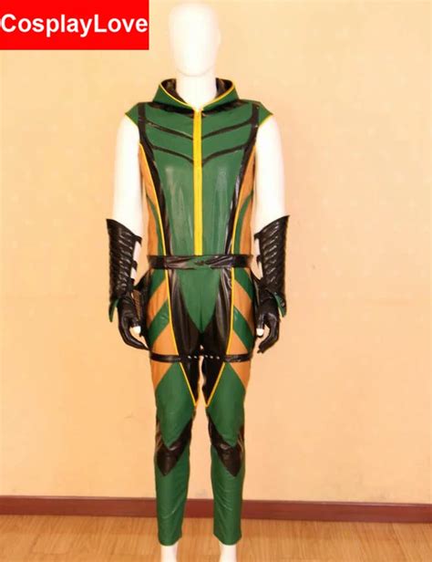 Movie Green Arrow Cosplay Costume Custom Made Arrow Jumpsuit For Christmas Halloween Party ...