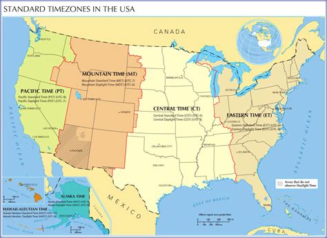 North America Map Time Zones