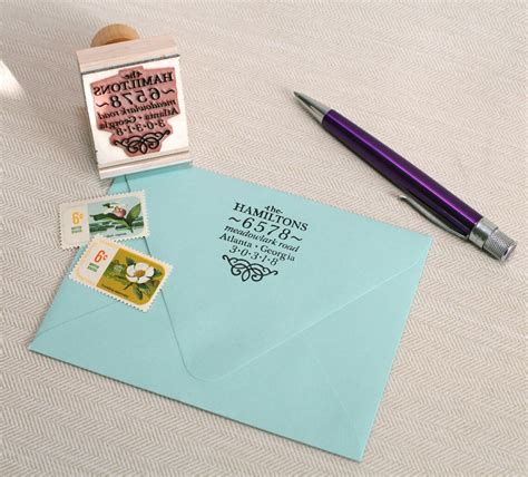 Custom address stamp Personalized wood handle return address | Etsy