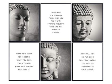 Meditation Buddha Quotes Head Pictures Art Print Zen Home Wall Decor ...