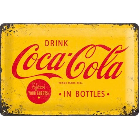 Coca Cola Yellow Sign 3D Metal Wall Art - Metal Wall Signs