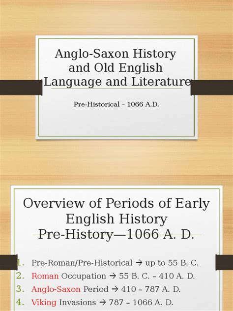 Anglo Saxon Old English History and Literature 1 | PDF | Anglo Saxons | Vikings