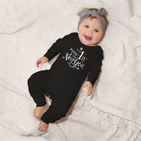 Newborn Baby New Year Outfit Cotton Baby Romper My 1st New Year Girl ...