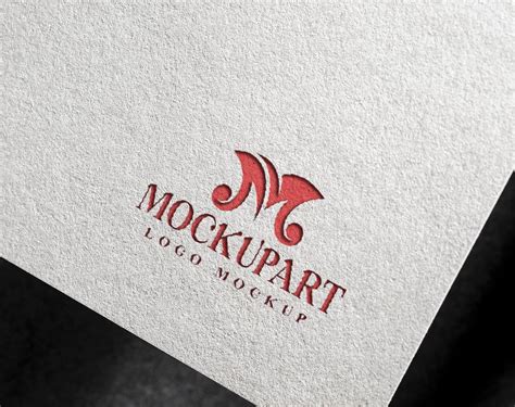 Free embossed paper logo mockup PSD Mockuphut Exclusive