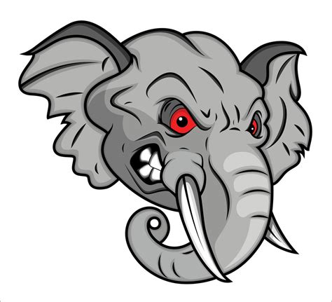 Angry Elephant Vector Mascot Illustration Royalty-Free Stock Image - Storyblocks