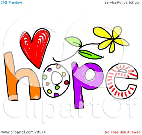 Royalty-Free (RF) Clipart Illustration of a Colorful Hope Word by ...