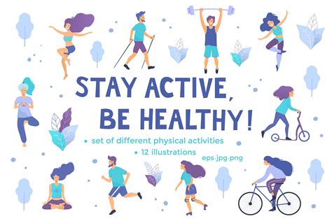 Stay active, be healthy! | Healthcare Illustrations ~ Creative Market